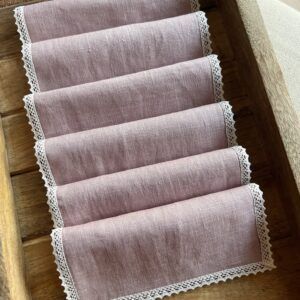 Servilletas aperitivo lino rosa empolvado