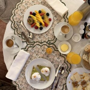 Individual reversible redondo rayita verde/ flor